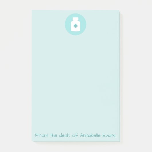 Apotheker Flasche Arzneimittel Post-it Klebezettel (Vorderseite)