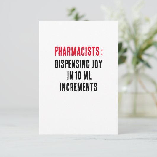 Apotheker: Freude in 10 ml-Schritten abgeben Dankeskarte (Stehend Vorderseite)