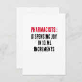 Apotheker: Freude in 10 ml-Schritten abgeben Dankeskarte (Vorne/Hinten)