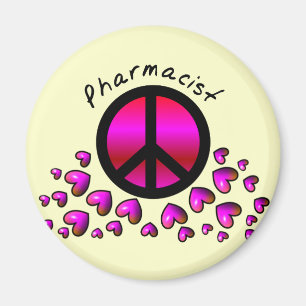 Apotheker-Friedens-u. Herz-Entwurfs-Geschenke Magnet