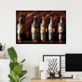 Apotheker - Fünf Flaschen Poster (Heimbüro)