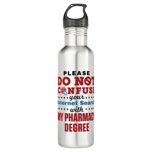 Apotheker Funny Quote Pharmacy Degree Edelstahlflasche (Vorderseite)