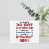 Apotheker Funny Quote Pharmacy Degree Postkarte (Stehend Vorderseite)