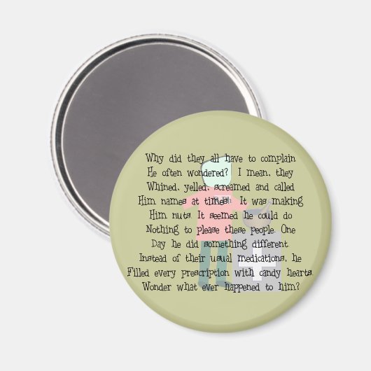 Apotheker Geschenke "Candy Heart Rx's" Magnet (Vorderseite/Rückseite)