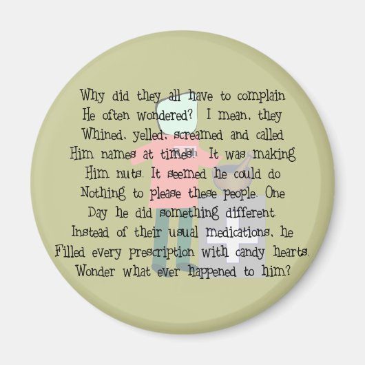 Apotheker Geschenke "Candy Heart Rx's" Magnet (Vorne)
