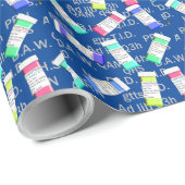 Apotheker Geschenkpapier Abkürzungen Blau (Rolleneckpunkt)