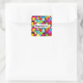 Apotheker gibt Whimsical Bubbles Quadratischer Aufkleber (Tasche)