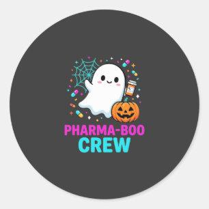 Apotheker Halloween Pharma-Boo Crew Geist Design_ Runder Aufkleber