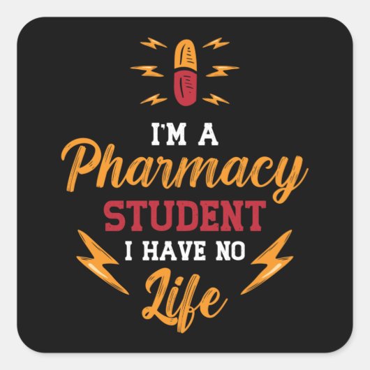 Apotheker Ich bin Pharmacy Student Tech Technician Quadratischer Aufkleber (Vorderseite)