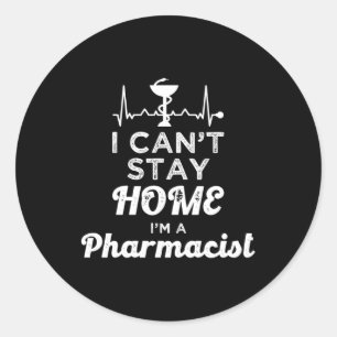 Apotheker Ich kann Zuhause Pharmacy Technician nic Runder Aufkleber