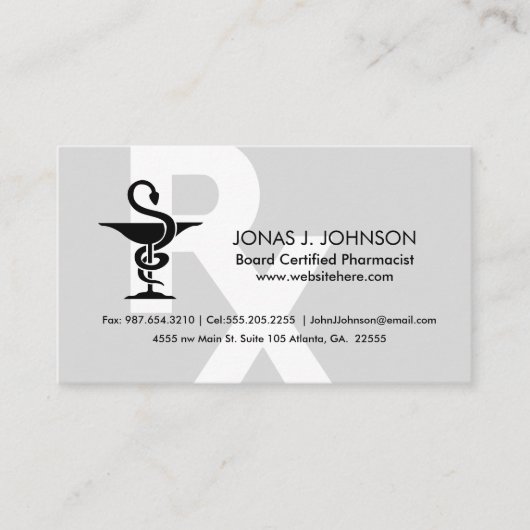 Apotheker Individuelle Name Bowl of Hygenia Symbol Visitenkarte (Vorderseite)