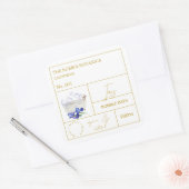 Apotheker-Iris-Schaumbad-Label Quadratischer Aufkleber (Umschlag)