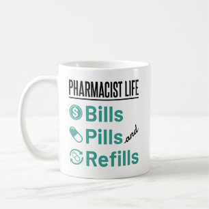 Apotheker Life Bills Pillen und Nachfüllungen Kaffeetasse