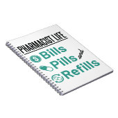 Apotheker Life Bills Pillen und Nachfüllungen Notizblock (Rechte Seite)