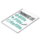 Apotheker Life Bills Pillen und Nachfüllungen Notizblock (Linke Seite)