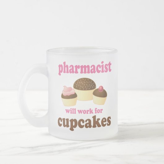 Apotheker-(lustiges) Geschenk Mattglastasse (Links)