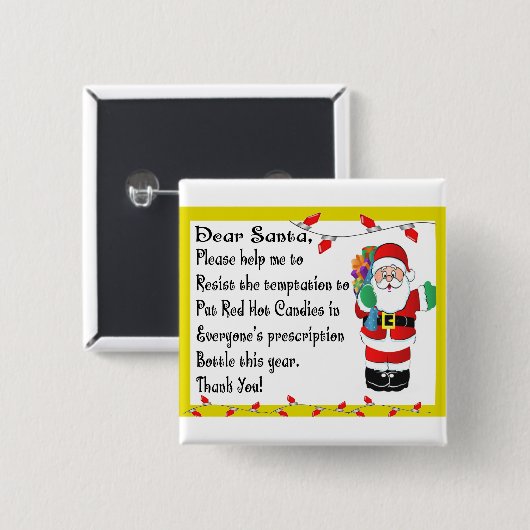 Apotheker-lustiges Weihnachtsthemenorientierte Button (Vorne & Hinten)