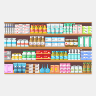 Apotheker Medizinflaschen und Zubehör Apotheke Rechteckiger Aufkleber