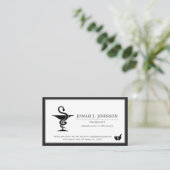 Apotheker Minimalistische schwarze Grenze Visitenkarte (Stehend Vorderseite)