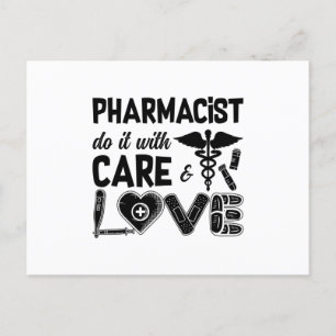 Apotheker mit Betreuungspersonal Postkarte