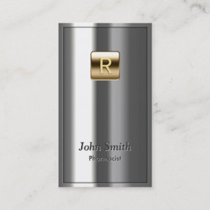 Apotheker-Monogramm-Goldlogo metallisch Visitenkarte