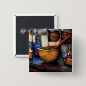 Apotheker - Mörser und Stampfe Button (Vorne & Hinten)