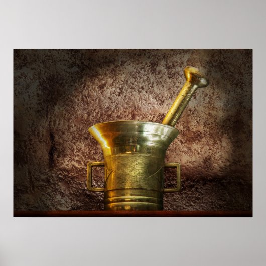 Apotheker - Mortarium und Pistillum Poster (Vorne)