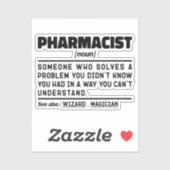 Apotheker Noun Pharmacy Mediation Mitarbeiter Aufkleber (Blatt)