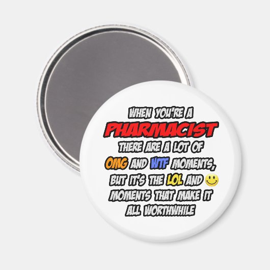 Apotheker .. OMG WTF LOL Magnet (Vorderseite/Rückseite)