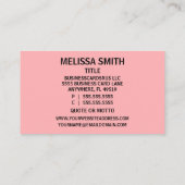 Apotheker Peach Damask Visitenkarte (Rückseite)