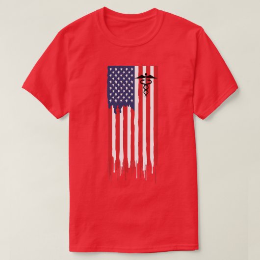 Apotheker Pharmacy America Flag Geschenk T-Shirt (Design vorne)
