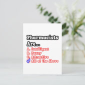 Apotheker Quiz...Joke Postkarte (Stehend Vorderseite)