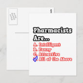 Apotheker Quiz...Joke Postkarte (Vorne/Hinten)