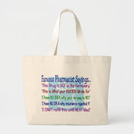 Apotheker-Redewendungens-Taschentasche Jumbo Stoffbeutel