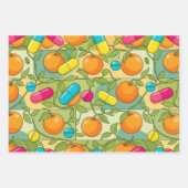Apotheker Retro Citrus RX Muster Geschenkpapier Set (Vorderseite 3)