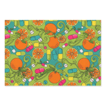 Apotheker Retro Citrus RX Muster Geschenkpapier