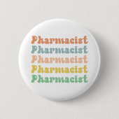 Apotheker Retro Groovy Pharmacy Button (Vorderseite)