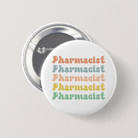 Apotheker Retro Groovy Pharmacy Button (Vorne & Hinten)