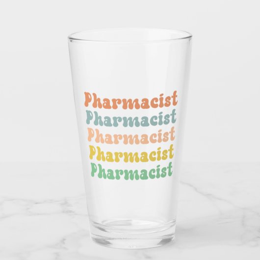 Apotheker Retro Groovy Pharmacy Glas (Vorderseite)