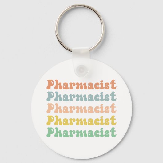 Apotheker Retro Groovy Pharmacy Schlüsselanhänger (Vorderseite)