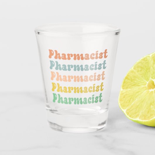 Apotheker Retro Groovy Pharmacy Schnapsglas (Vorderseite)