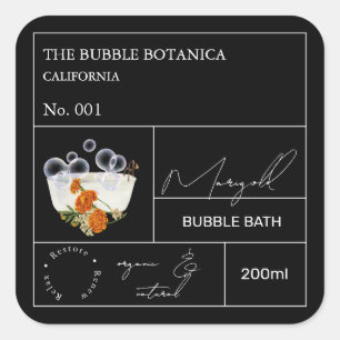 Apotheker-Ringelblumen-Schaumbad-Label Quadratischer Aufkleber