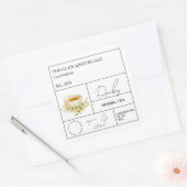 Apotheker Rooibos Kräutertee Etikett Quadratischer Aufkleber (Umschlag)