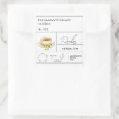 Apotheker Rooibos Kräutertee Etikett Quadratischer Aufkleber (Tasche)