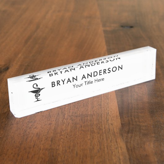 Apotheker - Schüssel mit dem Hygeia-Symbol Namensplakette (Seite)