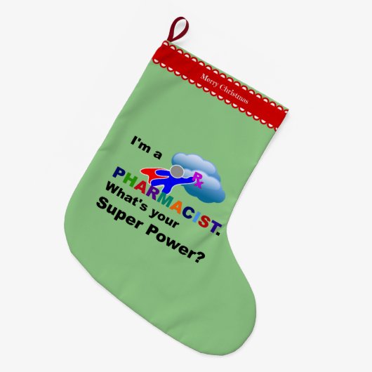 Apotheker Superheld Großer Weihnachtsstrumpf (Vorderansicht (hängend))