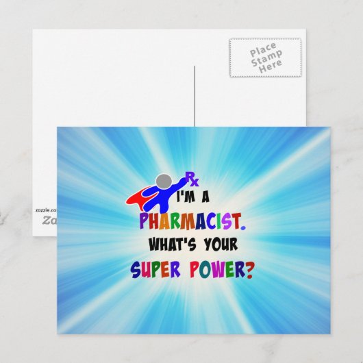 Apotheker Superhero Custom Design Postkarte (Vorne/Hinten)