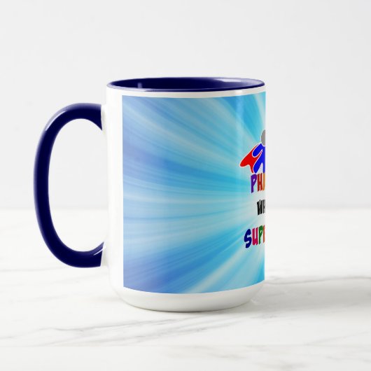 Apotheker Superhero Custom Design Tasse (Links)