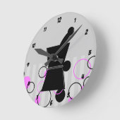 Apotheker-Uhr-Retro Art-Rosa Runde Wanduhr (Winkel)