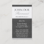 Apotheker-Verordnungs-Apotheken-dunkelgrauer Visitenkarte (Rückseite)